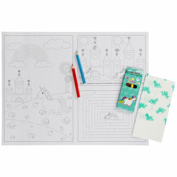 外食・ホテル向け キッズコンプリートBOX ユニコーン - 色鉛筆48組 + ぬりえ100枚 + ナプキン100枚（248点入）