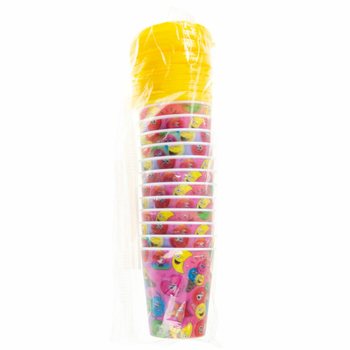 ストロー付きドリンクカップ / アイスカップ &ndash; スマイリー、250ml（12個入）