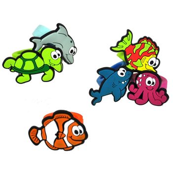 子供用指輪 ディスプレイ付 - モデル：海の生き物 (24個入)
