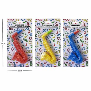 おもちゃのサックス - 16 cm - ミックスカラー - 12個入り台紙