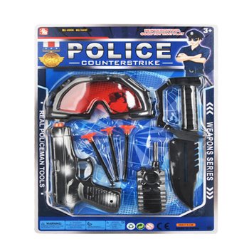 警察おもちゃセット メガネ・吸盤ピストル付（6個セット）