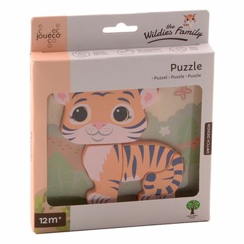JOUECO - 木製パズル ミックス THE WILDIES FAMILY - 12ヶ月から (12点入)