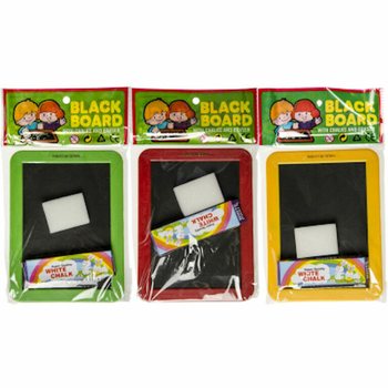 黒板、スポンジ、チョークのセット - ミックスカラー (12個セット)