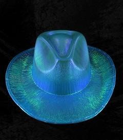 グリッター カウボーイハット - ブルー (6個入)