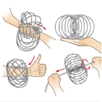 Magic Rings / Flow Rings - キネティック 3D マジックリング - シルバー | ボックス入り (10個)