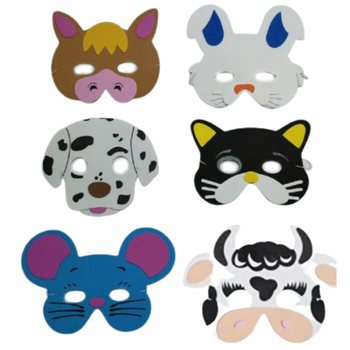 フォーム素材 牧場の動物マスク (24個セット)