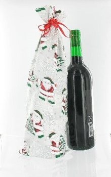 美しいクリスマス用ワインボトルバッグ (12枚入)