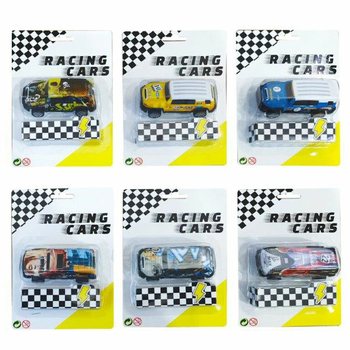 プルバック式ミニカー メタル製 台紙付き（12個セット）