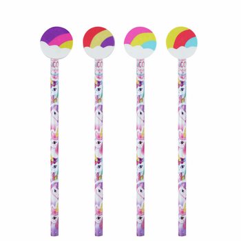 レインボー ユニコーン 消しゴム付き鉛筆 (24本)