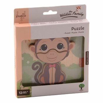 JOUECO - 木製パズル ミックス THE WILDIES FAMILY - 12ヶ月から (12点入)