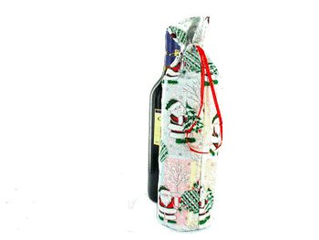 美しいクリスマス用ワインボトルバッグ (12枚入)