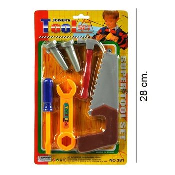 台紙付き キッズおもちゃ工具セット (6個入)