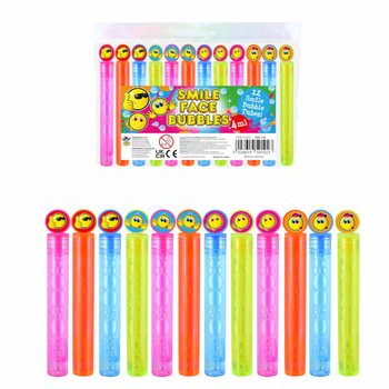 カラフルなスマイリー シャボン玉スティック (1パック12本入)
