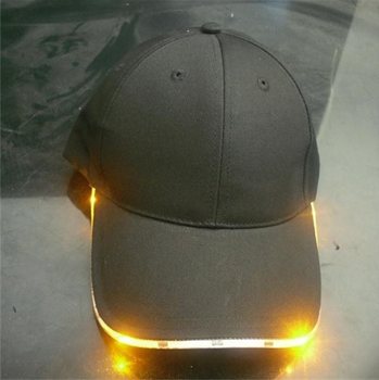 光る LED キャップ / パーティーキャップ - カラー：オレンジ (12個入)