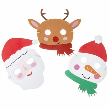 クリスマス フォームマスク ミックス - サンタ、トナカイ、スノーマン (48個セット)