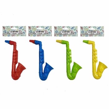 おもちゃのサックス - 高さ16cm - ミックスカラー (12個セット)