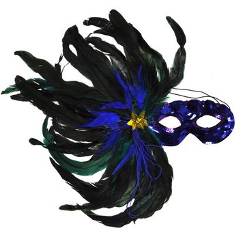 フェザー付きパーティーアイマスク - モデル6 (4個入)