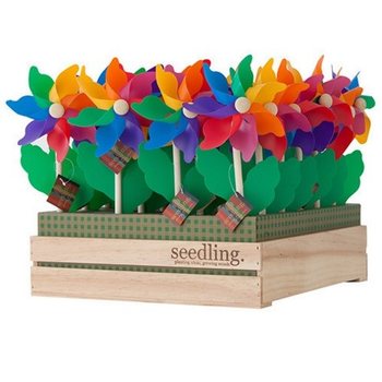 SEEDLING - 木製ディスプレイ入りかざぐるま (20個入)