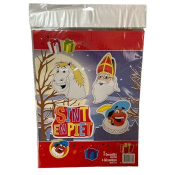 シンタクラース SINT & PIET - 両面デザイン デコレーションボード 4点セット (6パック入)