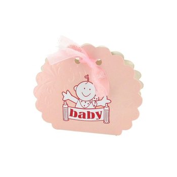 出産祝い・ベビーシャワー プチギフトボックス - ピンク (12個入)