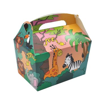 ジャングルアニマル キッズメニューボックス - 18.5x12x19 CM - フードボックス (24個入)