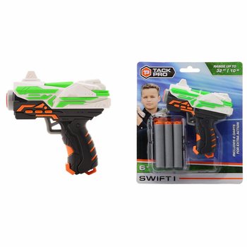 Tack Pro Swift I おもちゃの鉄砲 6本のソフトダーツ付き - 11 cm