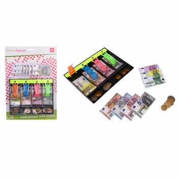 ユーロおもちゃのお金付きキャッシュドロア - 120点セット