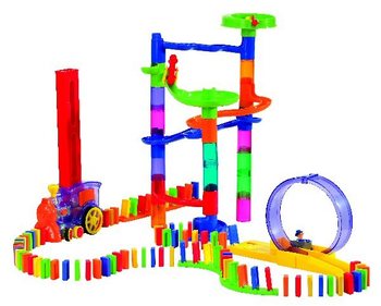 PLAYGO - デラックス ドミノ倒し トイセット（自動電車付）- 500ピース