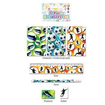 サッカー文房具5点セット (24個入)