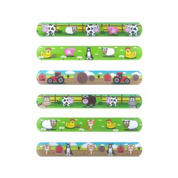 スラップブレスレット – 農場の動物たち (120個入)