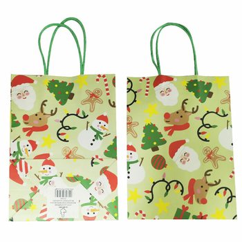 クリスマス用紙製ギフトバッグ (12枚セット)