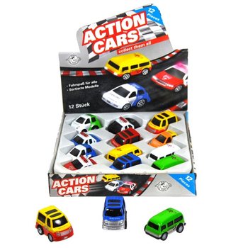 ダイキャスト製メタルフリクションカー ディスプレイ付 (12台セット)
