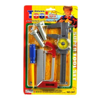 台紙付き キッズおもちゃ工具セット (6個入)