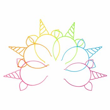 ユニコーン カチューシャ、ネオンカラーMIX(24個入)