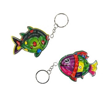 忍耐ゲーム キーホルダー - 魚モデル (12個セット)