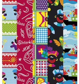 シンタクラース 聖ニコラス ラッピングペーパー ロール 250 x 50 cm (5本セット)