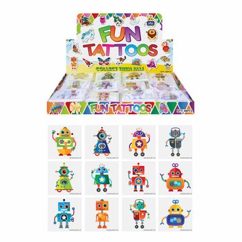 FUN TATTOO'S タトゥーシール - ロボット（各12枚入） ディスプレイ付（48パックセット）