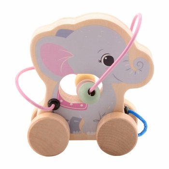 JOUECO - 木製ビーズコースター 野生動物 - 12ヶ月から