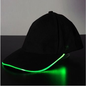 光る LED キャップ / パーティーキャップ - カラー：グリーン (12個セット)