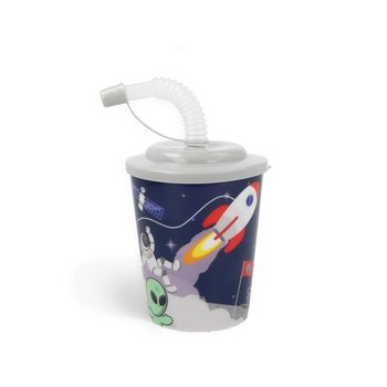 ストロー付きドリンクカップ/アイスカップ – 宇宙デザイン (12個入)