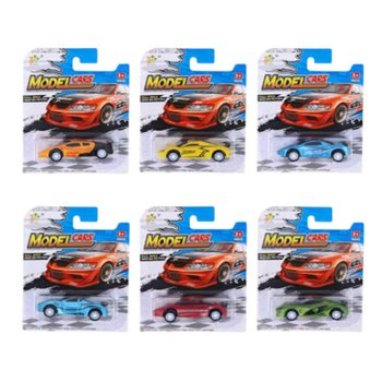 プルバックスポーツカー 台紙付き - ミックスカラー (12個入)