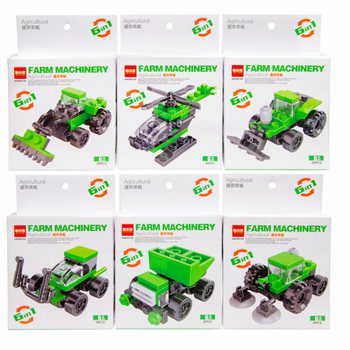 ブロック玩具 - 農業用作業車 (12個セット)