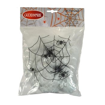 ハロウィン デコレーション蜘蛛の巣 蜘蛛2匹付き (4個セット)