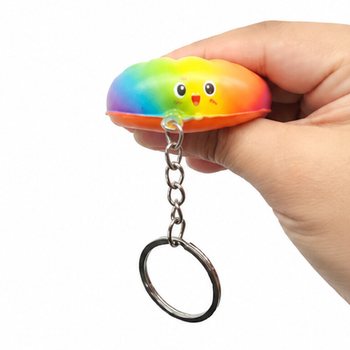トレンド スクイーズ餃子キーホルダー - ミックスカラー - ディスプレイ付き（24個入）