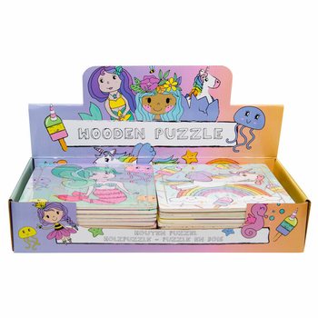 木製女の子用パズルディスプレイ（24個セット）