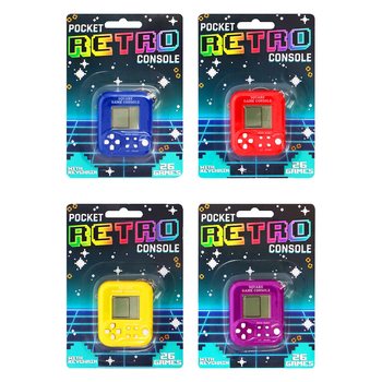 ポケット レトロ ゲーム機 キーホルダー - 26ゲーム内蔵 (6個入)