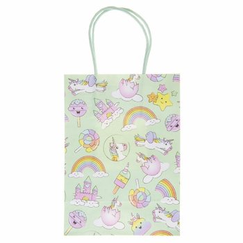 ユニコーン 紙製ギフトバッグ - 12枚セット (16x9x22 cm)