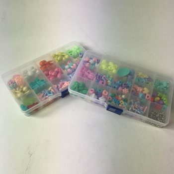 収納ボックス入りビーズセット - ミックスカラー (12個)