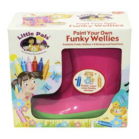 FUNKY WELLIES - 自分で色を塗れるキッズレインブーツ - ピンク / サイズ: 26
