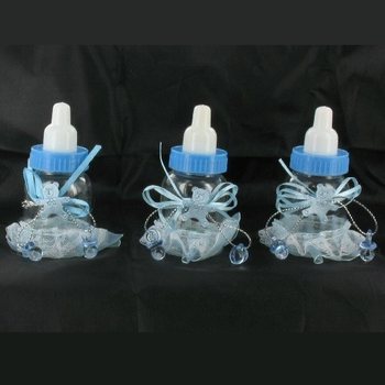 フリンジ付き ブルー デコレーション 哺乳瓶 (6個入)